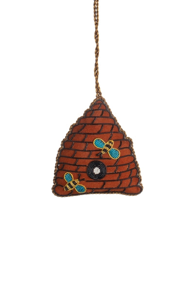 Beaded Velvet Beehive Hanging Decoration