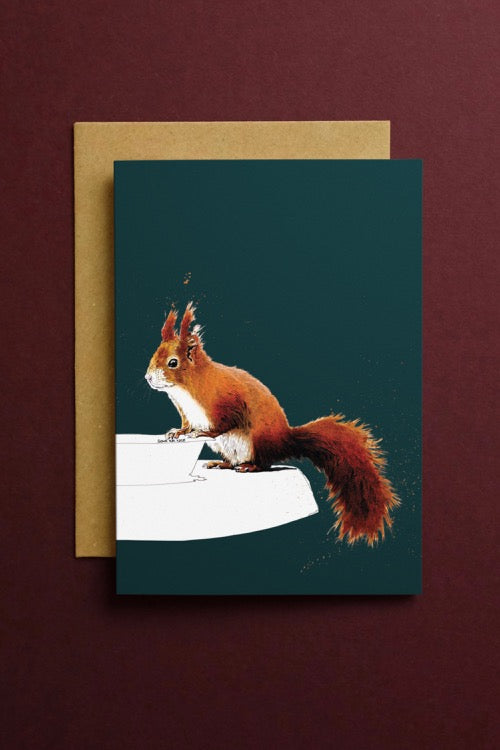 Red Squirrel Art Card