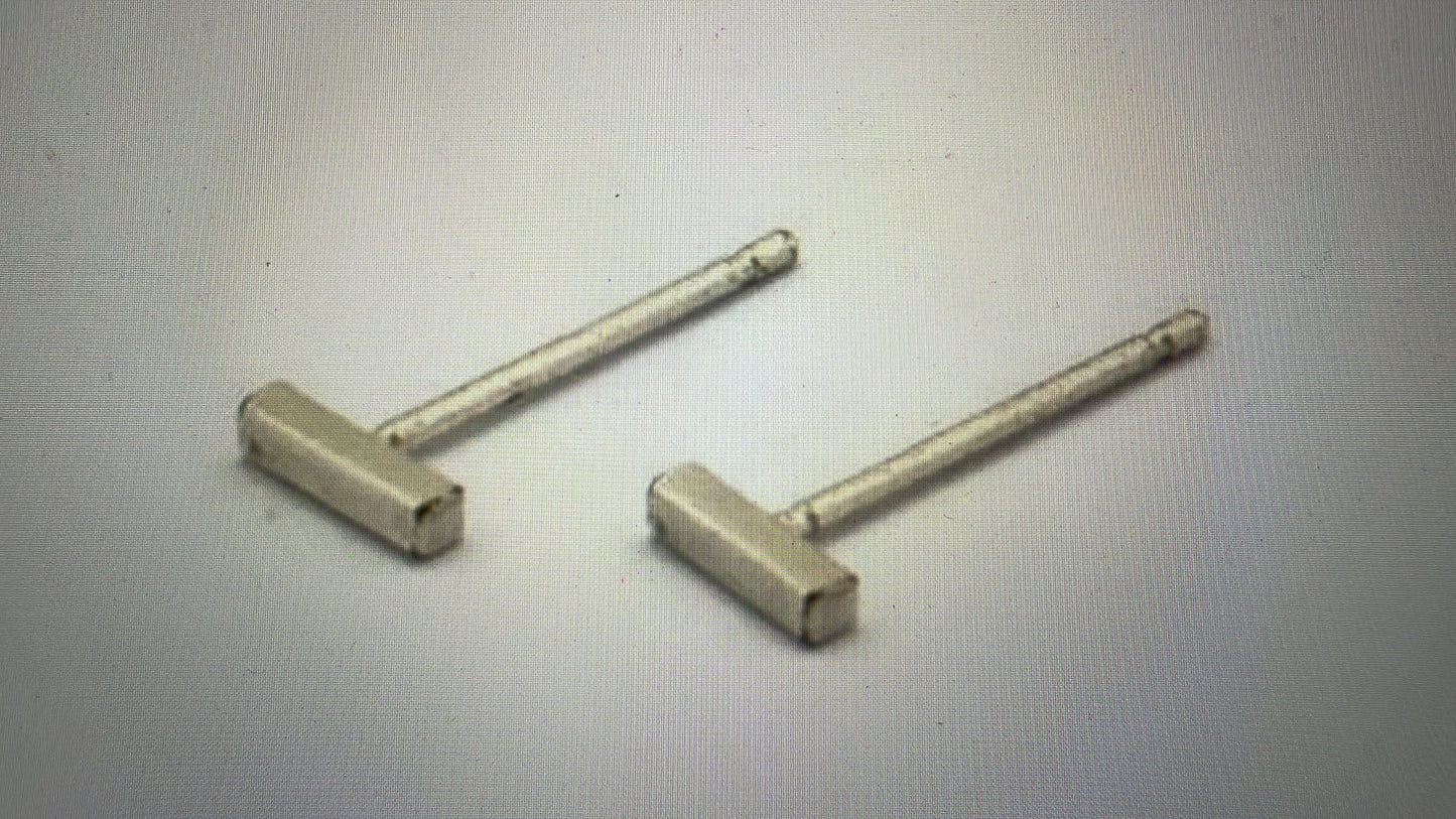 Silver Plated Brass Bar Studs