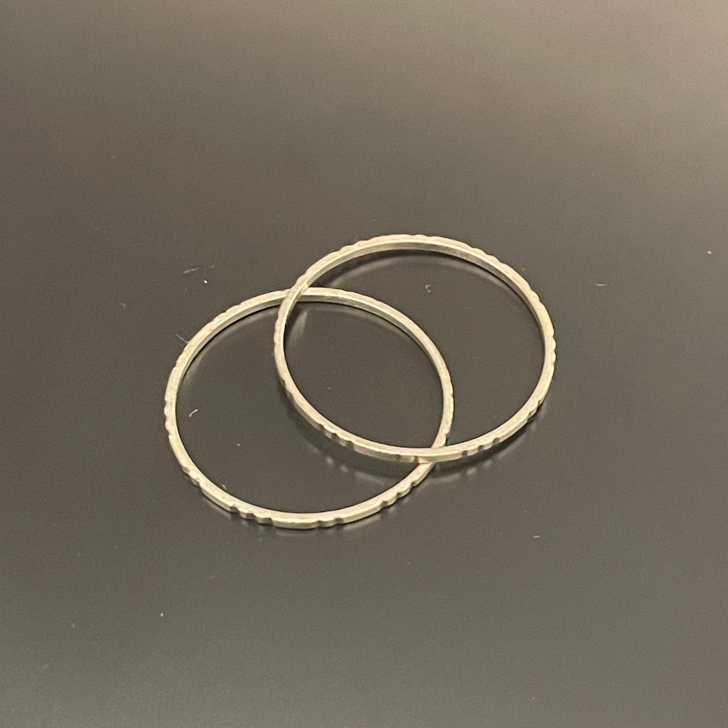 Etched Line Antiqued Silver-Plated Rings