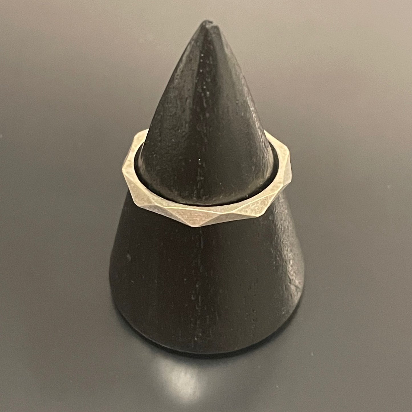 Faceted Antiqued Silver-Plated Ring