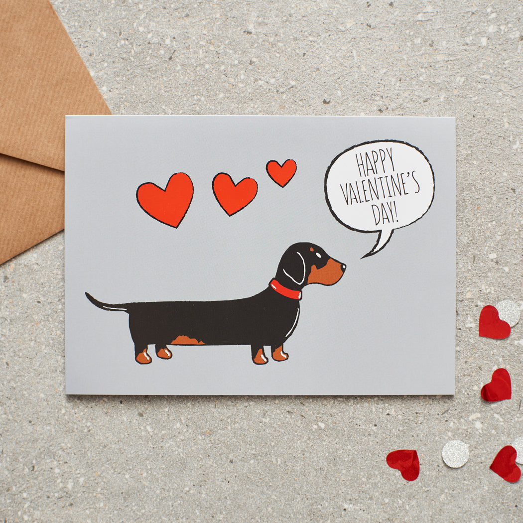 Dachshund Valentines Card