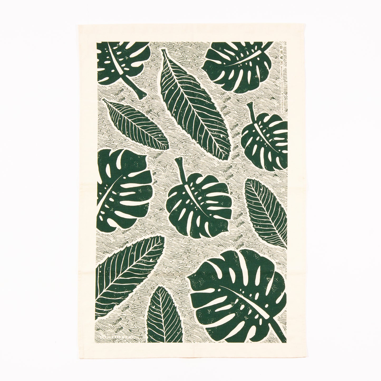 Screenprinted Monstera Leaf Tea Towel
