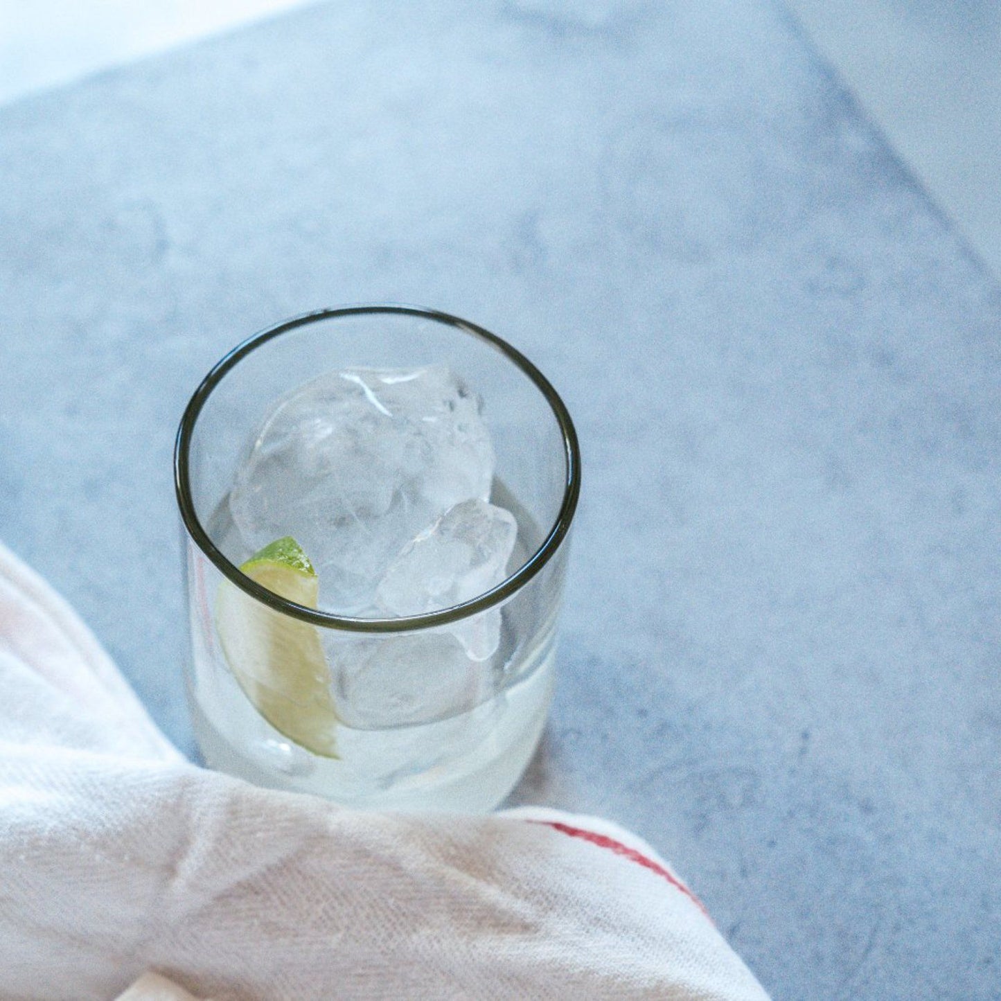 Set of Short Upcycled Clear Glass Drinking Glass