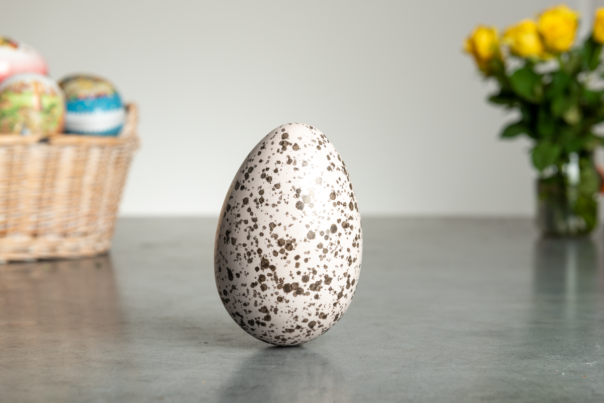 Speckled Reusable Painted Tin Easter Egg still life