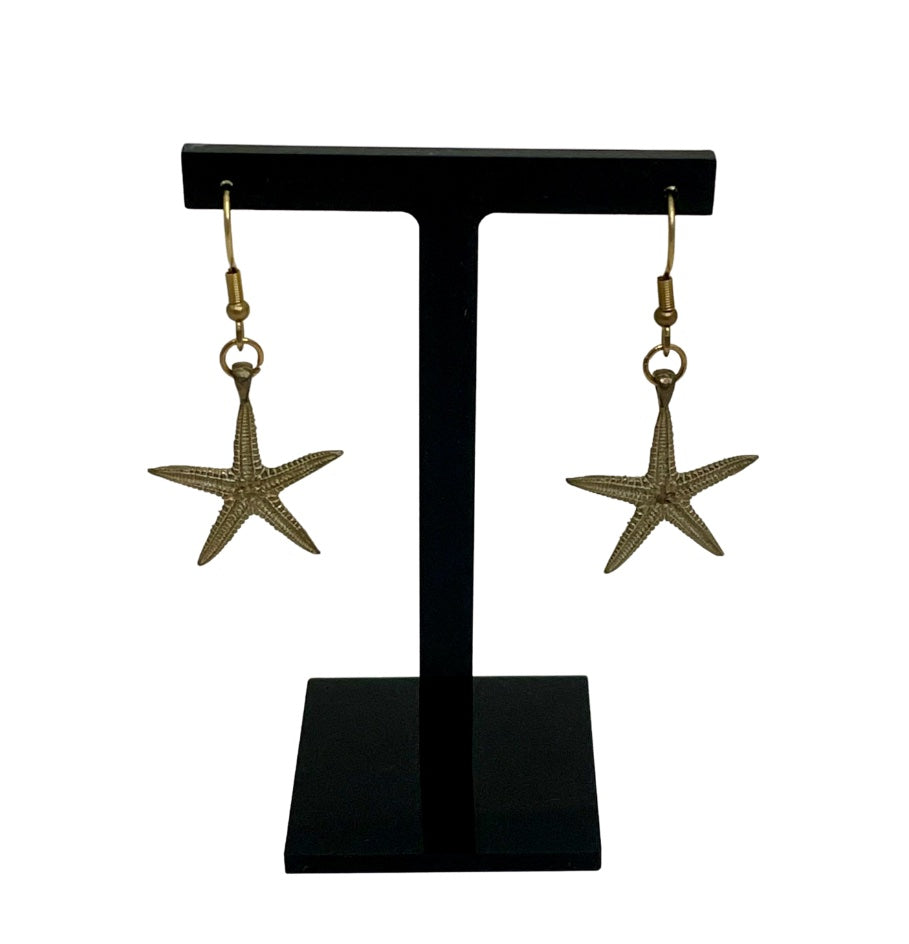 Irth Brass Starfish Drop Earrings 1