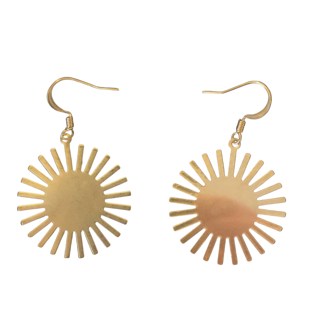Irth Brass Sun Earrings