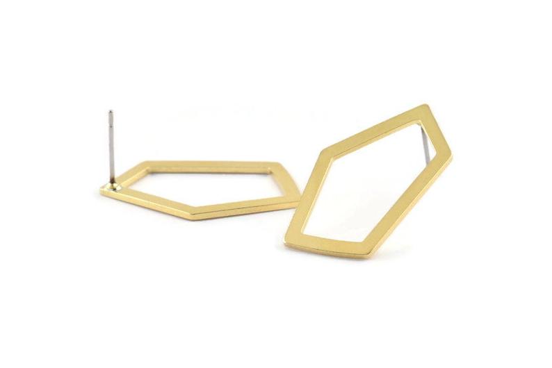 Irth Abstract Geometric Brass Studs detail