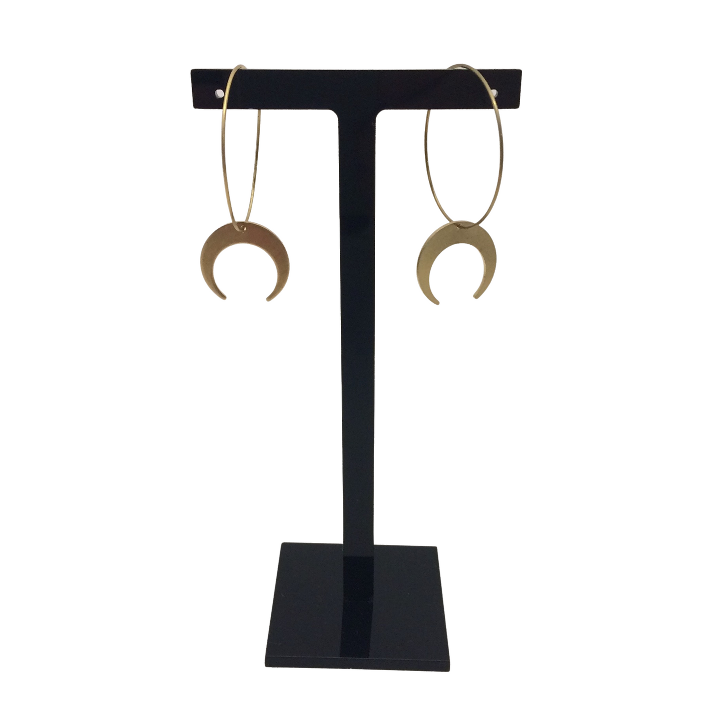 Irth Crescent Moons Medium Brass Hoops