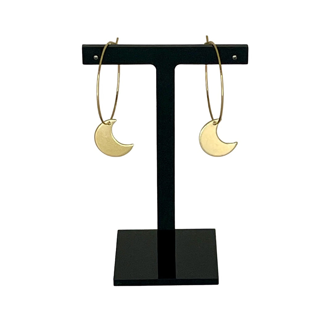 Irth Moons Medium Brass Hoops
