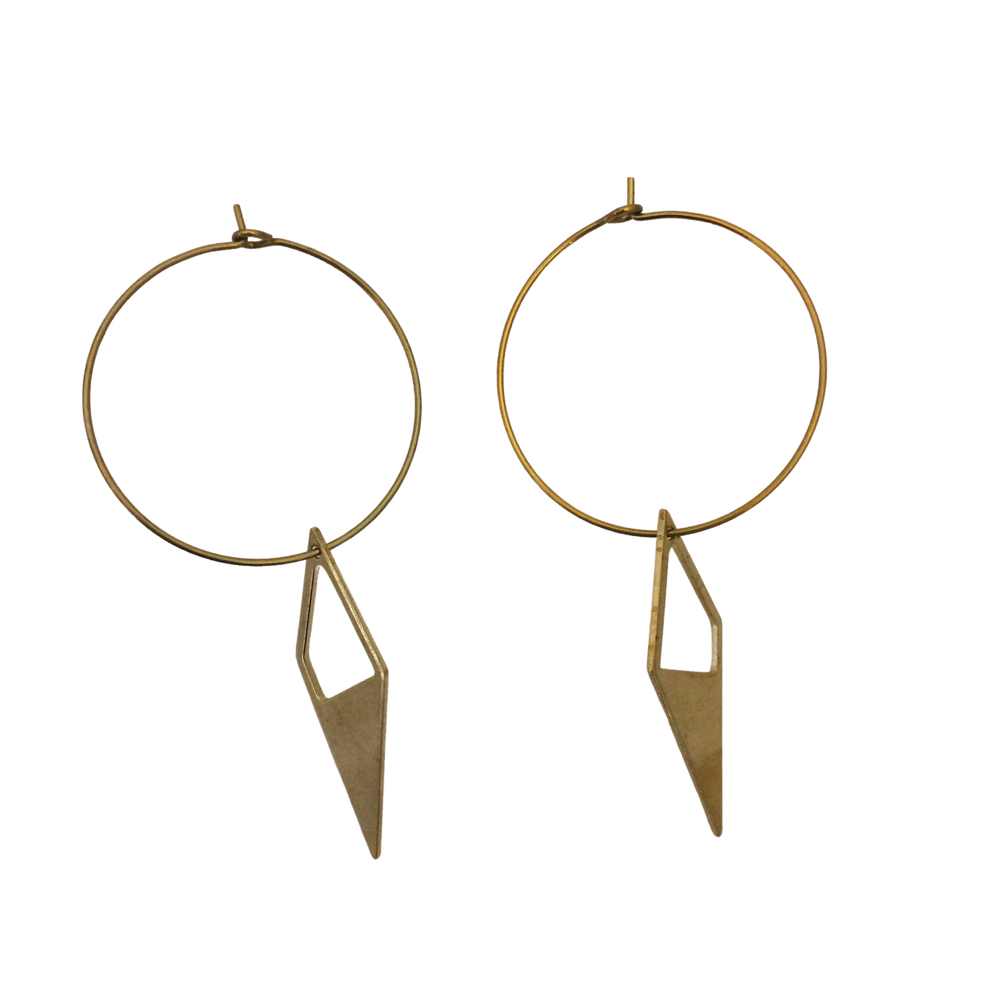 Irth Rhombus Medium Brass Hoops