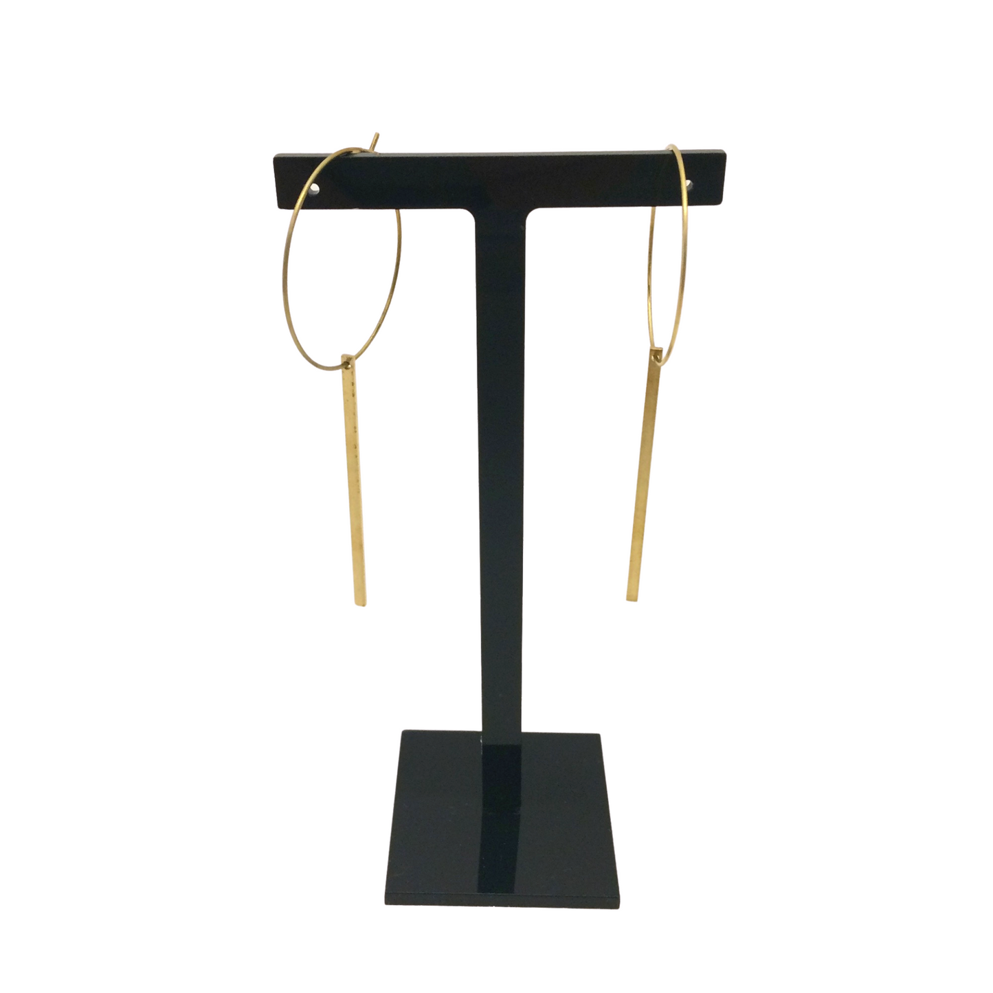 Irth Long Bar Medium Brass Hoops