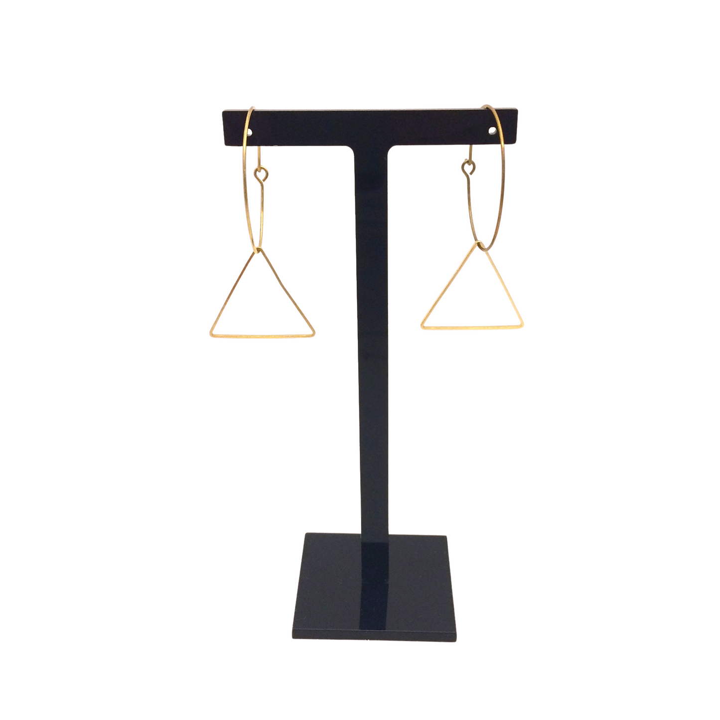 Irth Triangle Medium Brass Hoops
