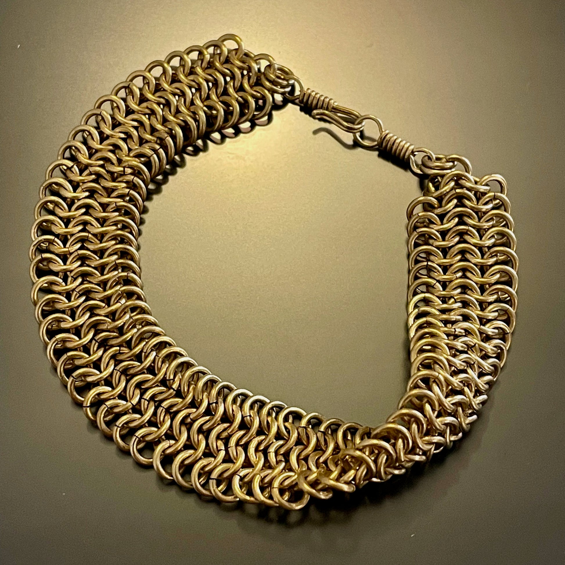 Samaka Flat Linked Brass Bracelet