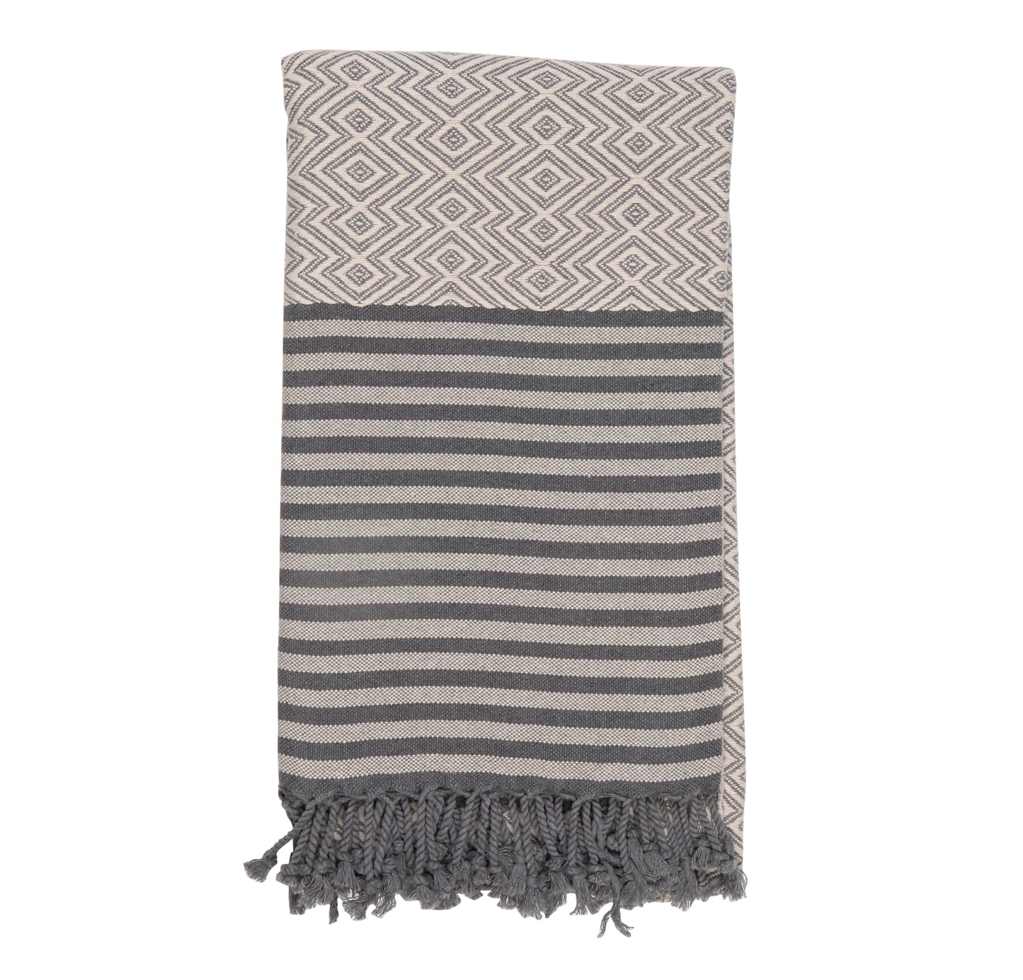 Taupe Diamond Pattern Turkish Hammam Towel