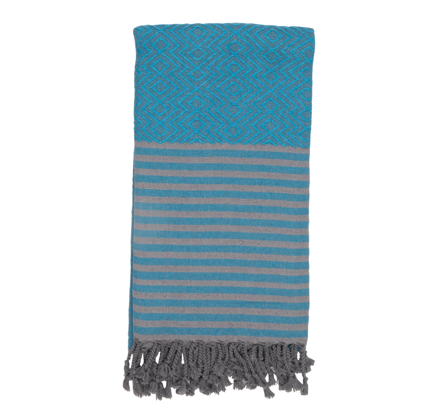 Turquoise Diamond Pattern Turkish Hammam Towel