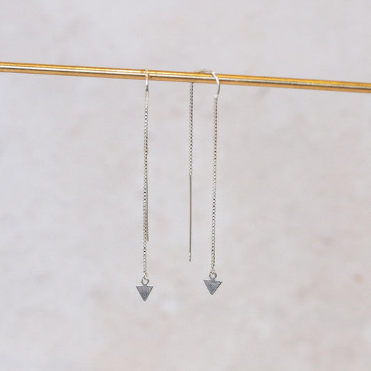 Sterling Silver Threader Earrings with Arrow Charms by Lucy Kemp