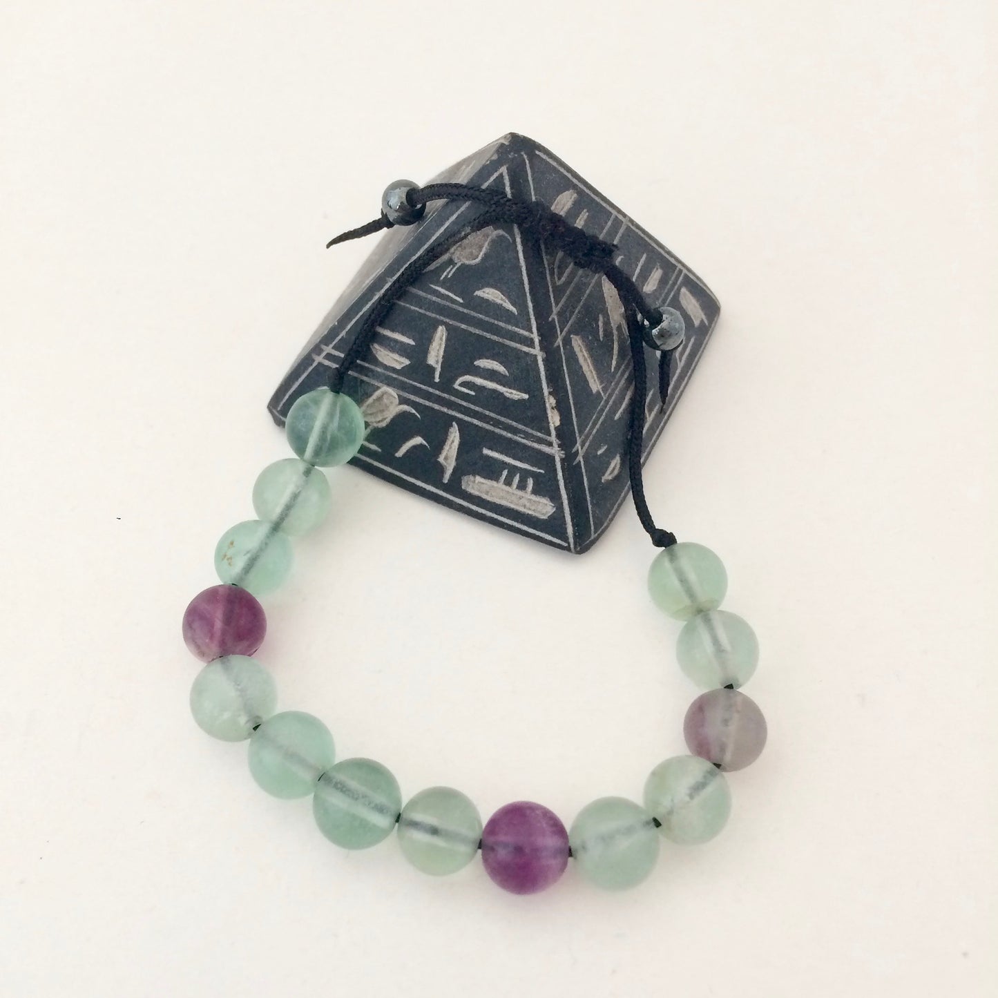 Egyptian Rainbow Fluorite Bead Adjustable Bracelet