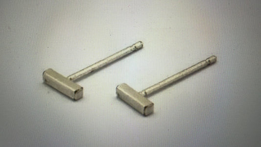 Silver Plated Brass Bar Studs