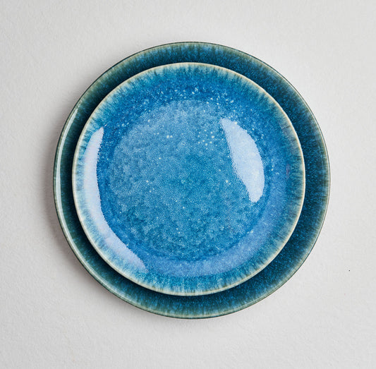 Blue Stoneware Salad Plate