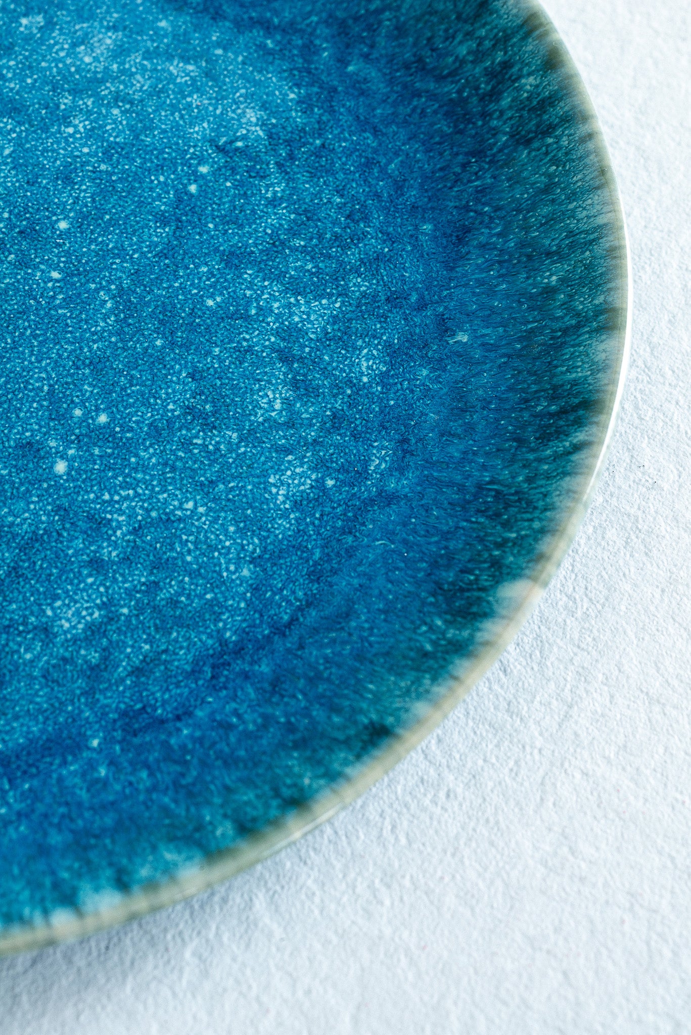 Blue Stoneware Salad Plate detail