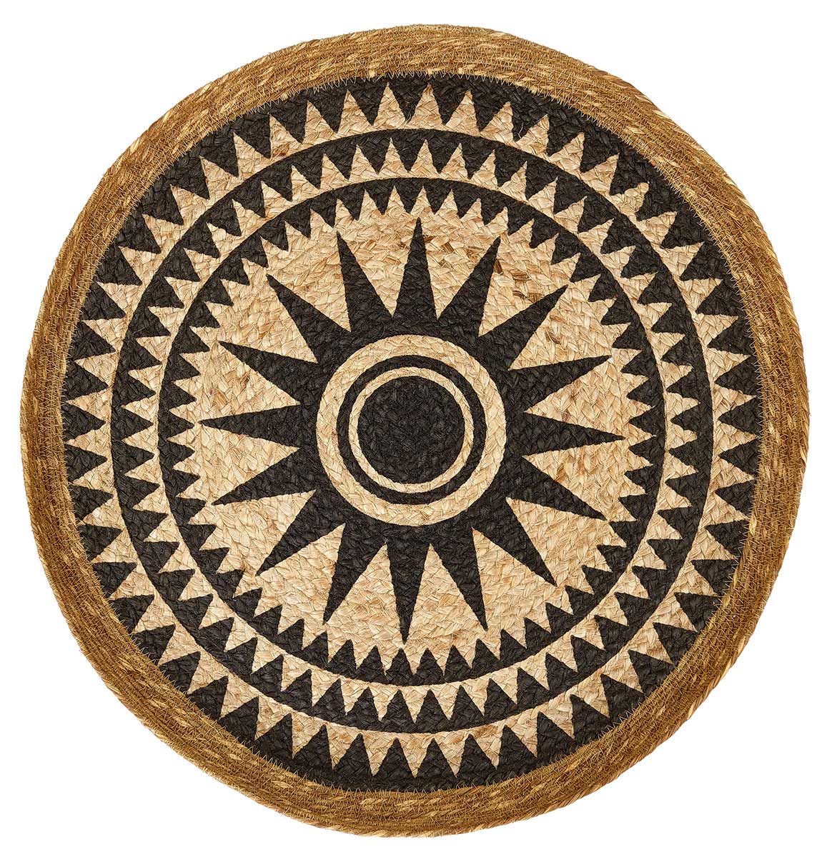Small Round Jute Disc with Star Design