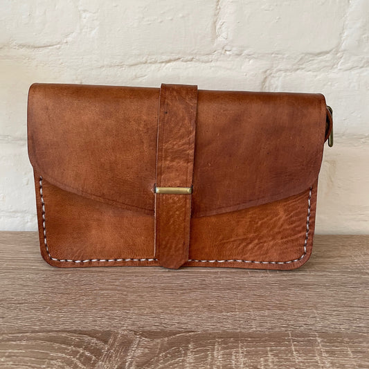 Handmade Brown Moroccan Leather Handbag