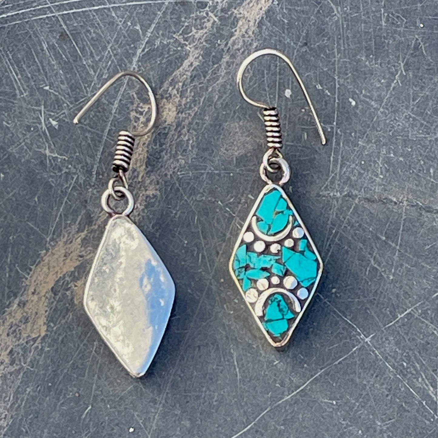 Berber Turquoise Diamond-shaped Earrings