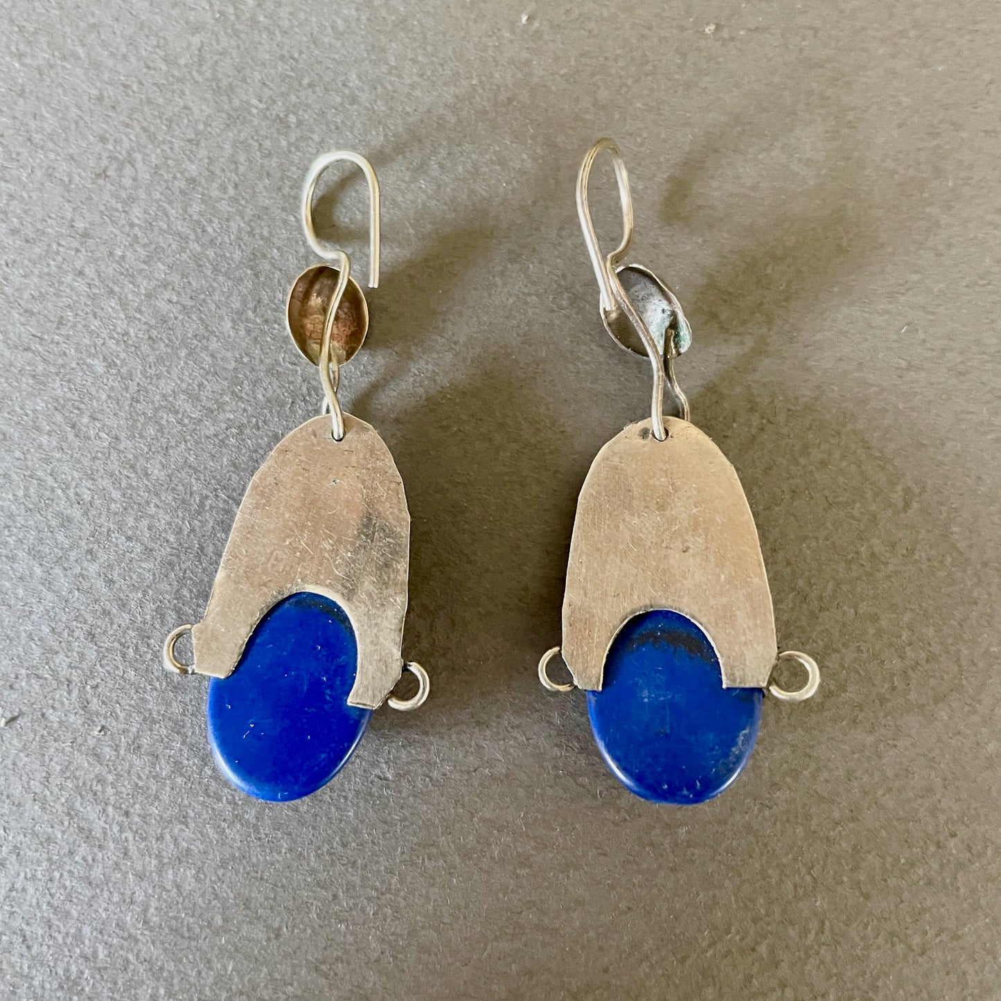 Tuareg Silver & Blue Gemstone Earrings reverse