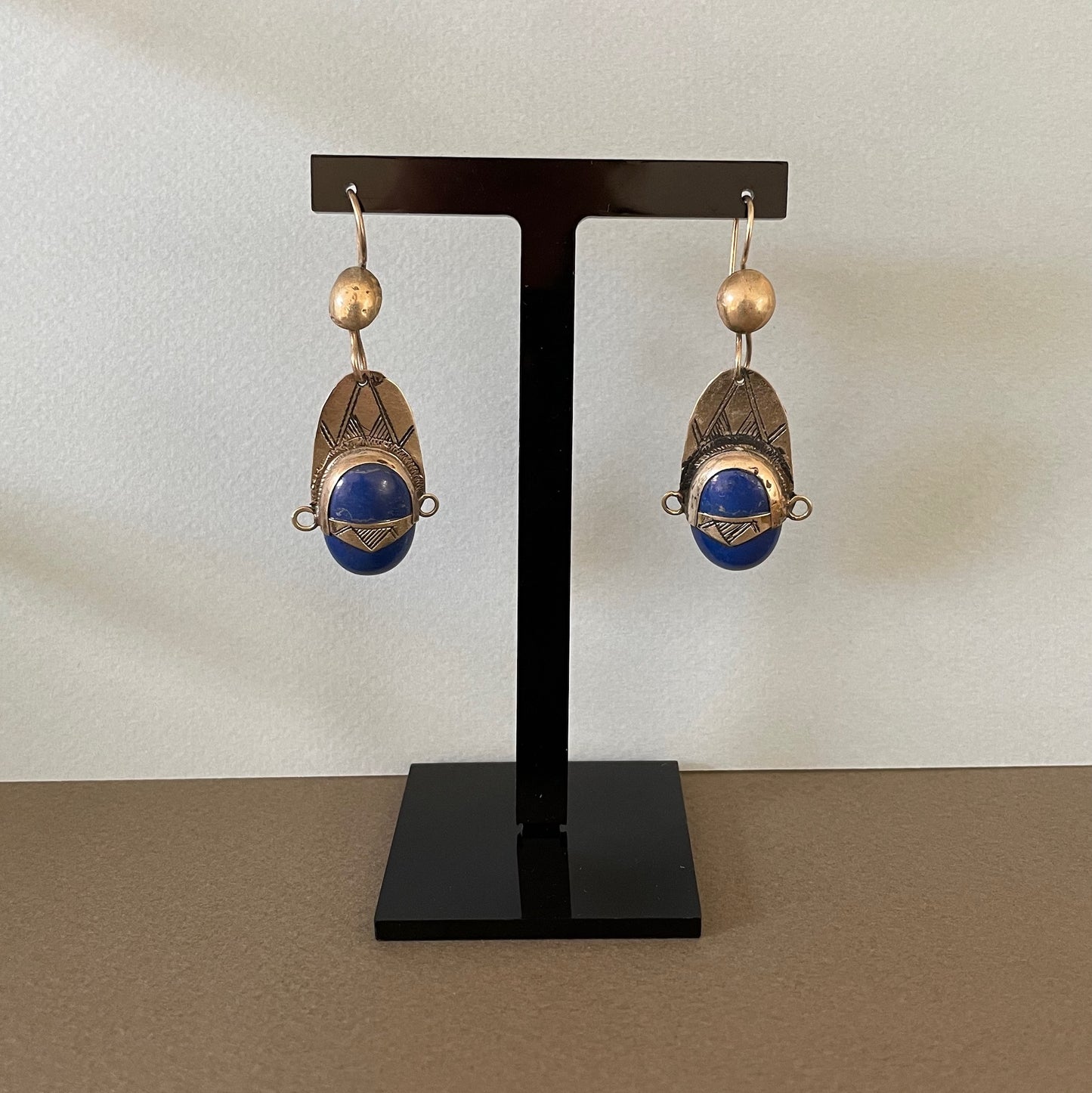 Tuareg Silver & Blue Gemstone Earrings