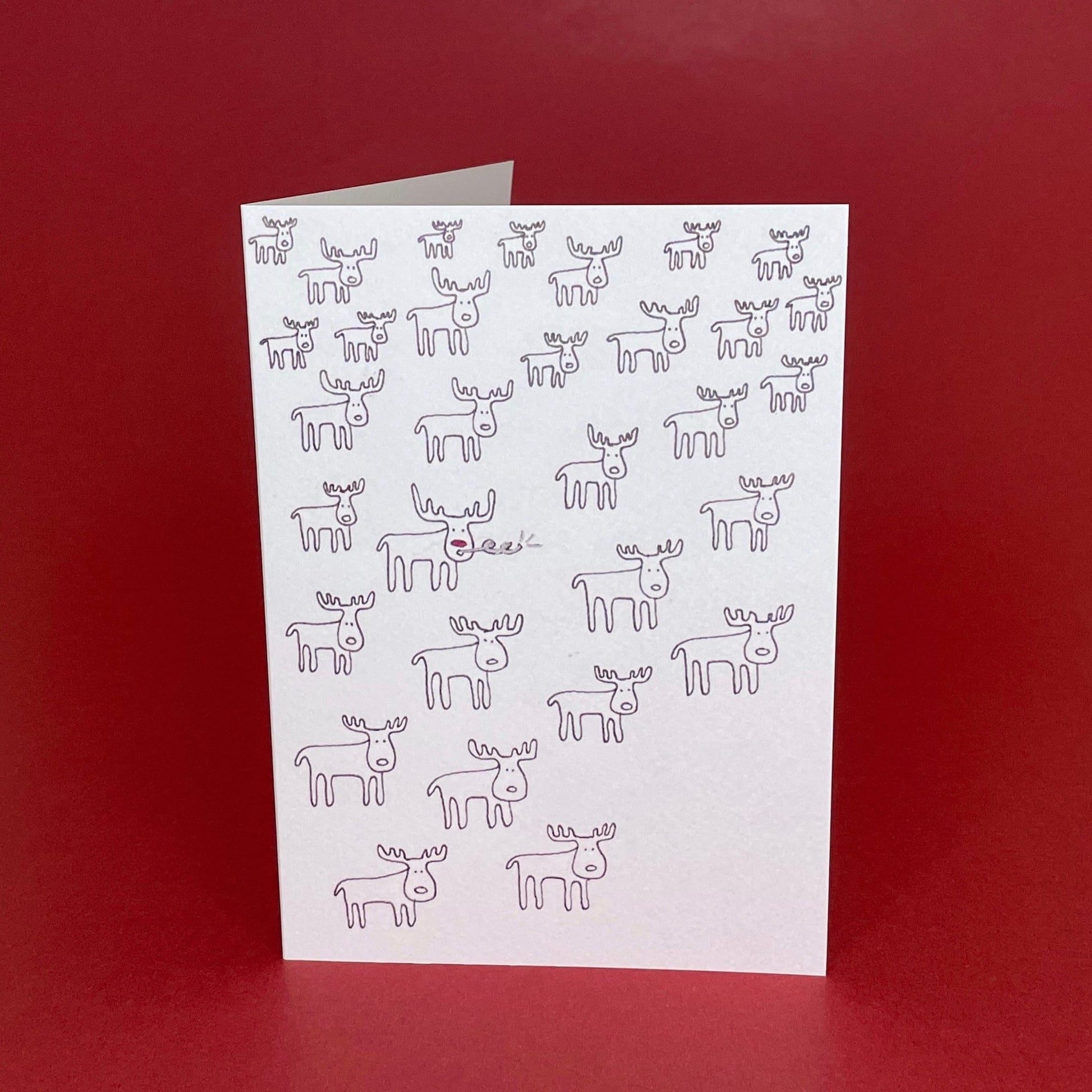 Rockin' Reindeer 7x5 Card by Olivia Bishop