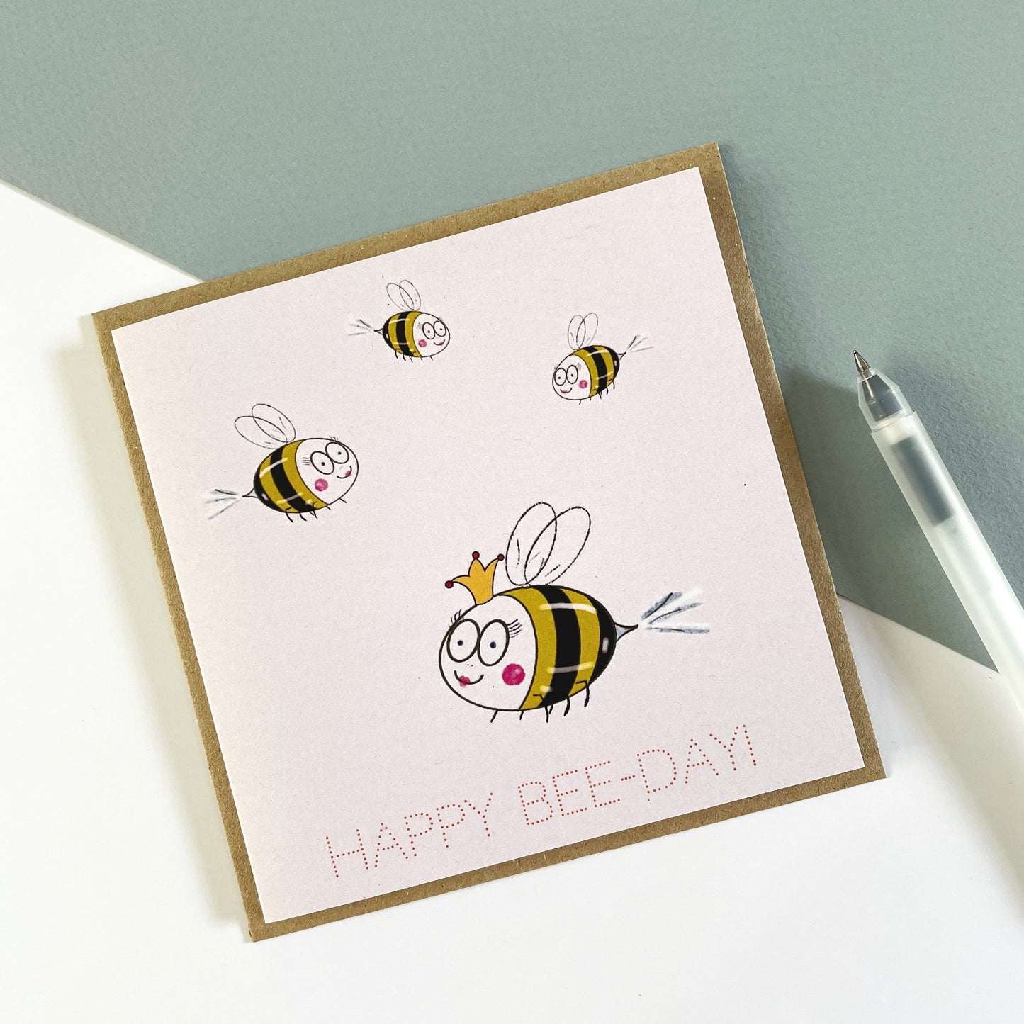Happy Bee-Day Greetings Card by Olivia Bishop
