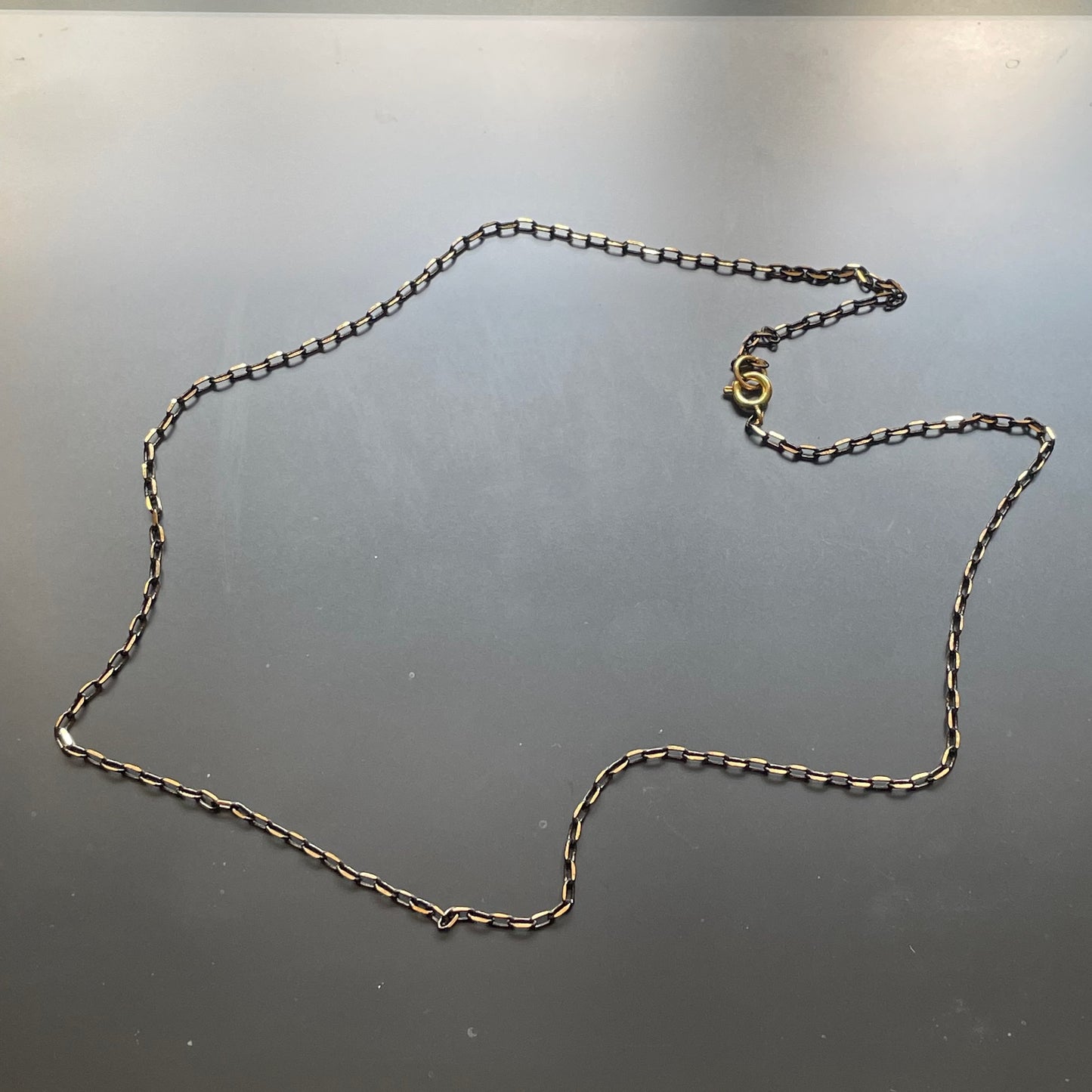 Sparkled Oxidised Brass Chain Necklace