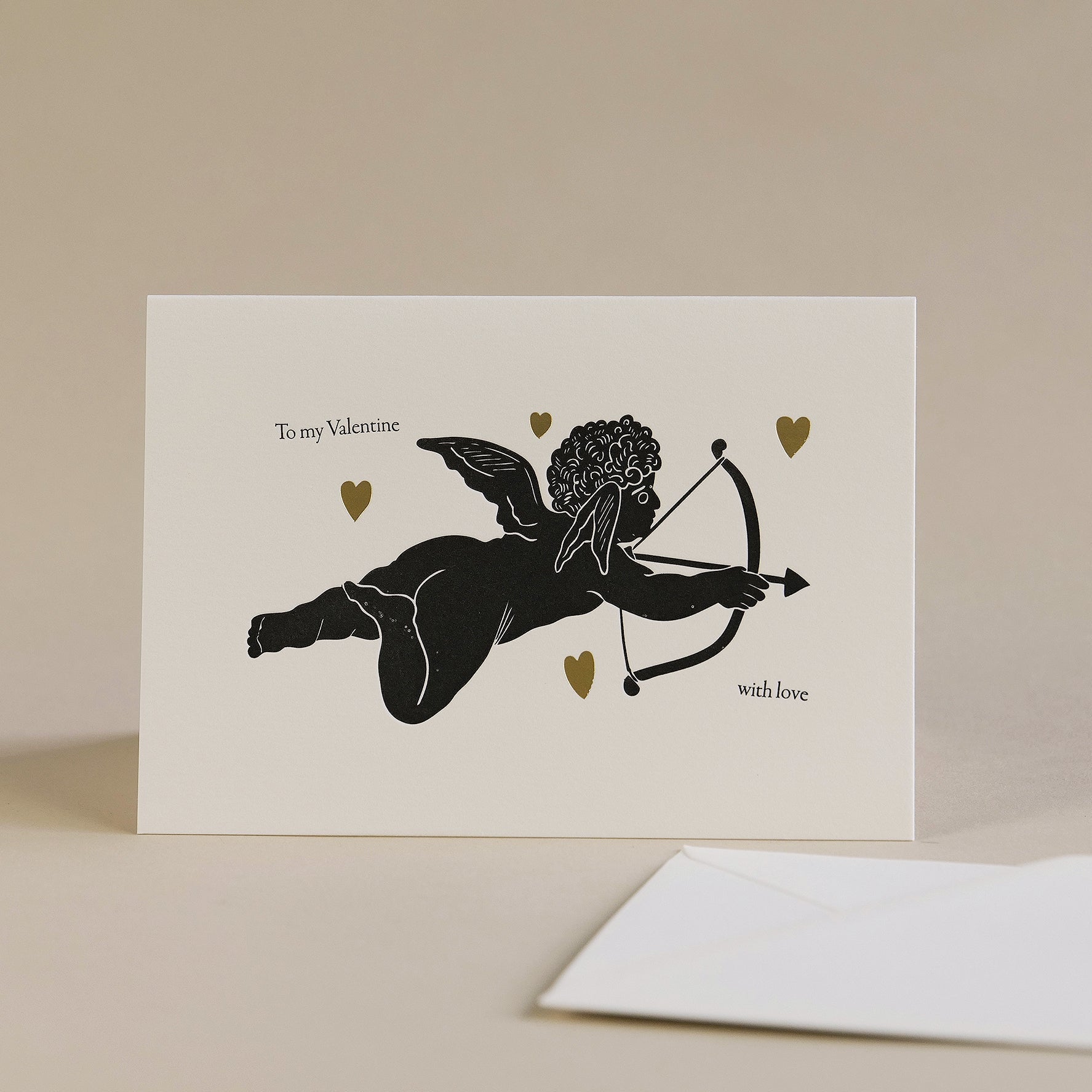 Cupid Valentines Letterpress Card