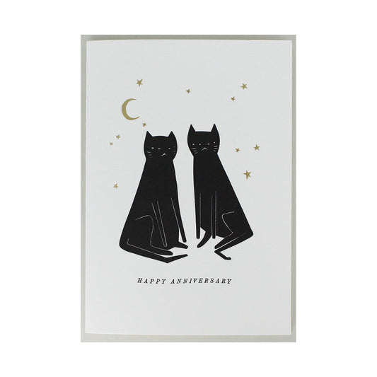 Cat Happy Anniversary Letterpress Card
