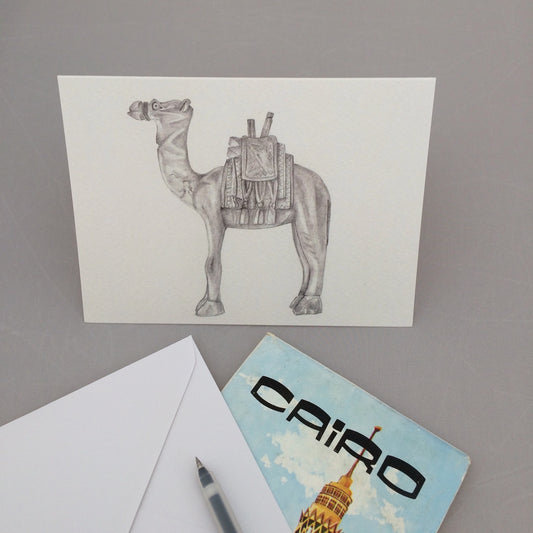 Camel Greetings Card by Olivia Bishop
