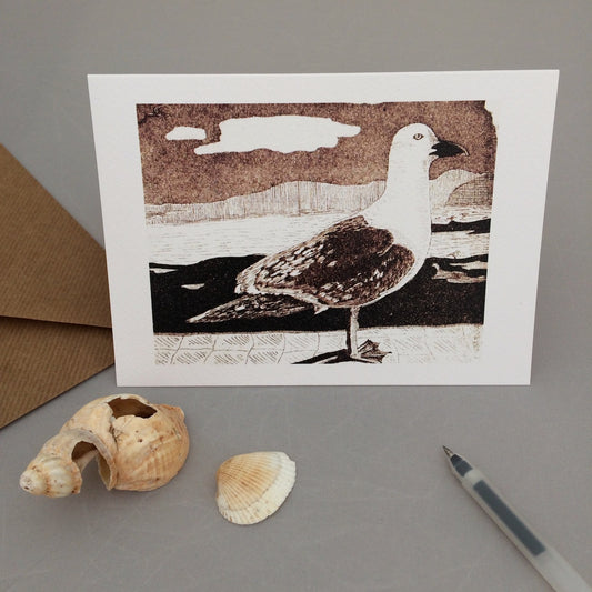 Seagull Greetings Card by Olivia Bishop