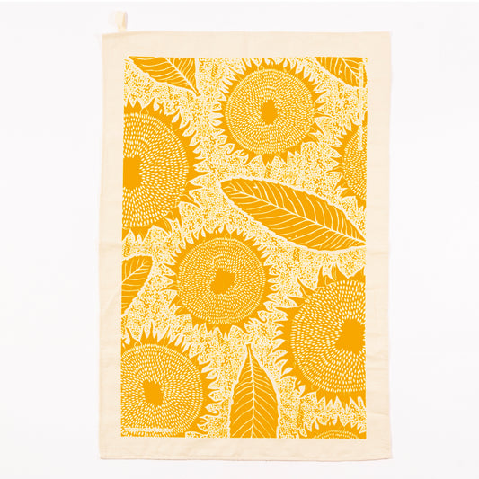 Screenprinted Sunflower Tea Towel