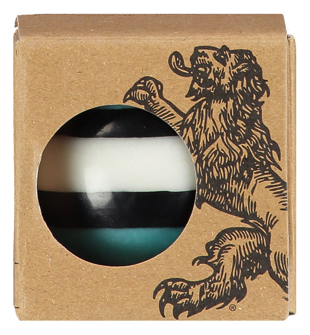 Small Eco Ball Candle in Jet black, Pearl & Honeybird Stripes in box