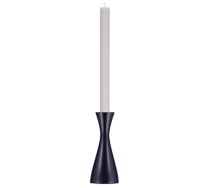 Medium Derby Blue Candleholder with candle