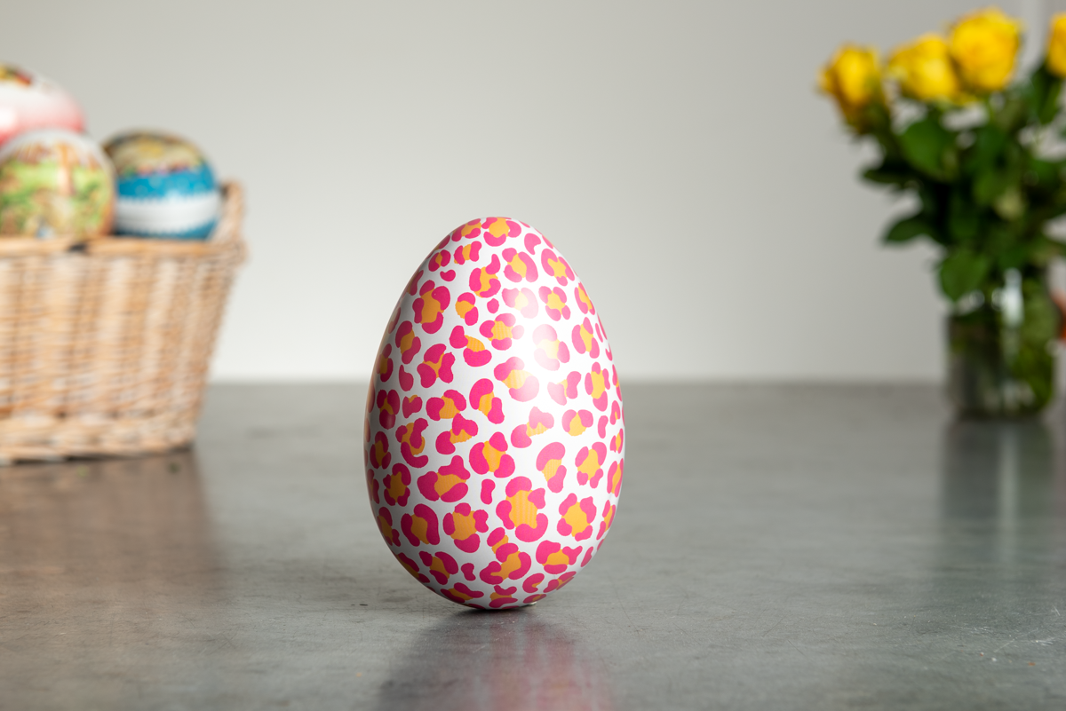 Lola Reusable Painted Tin Easter Egg still life
