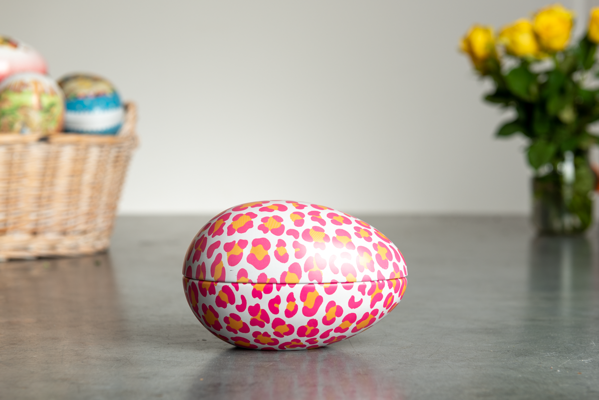 Lola Reusable Painted Tin Easter Egg side
