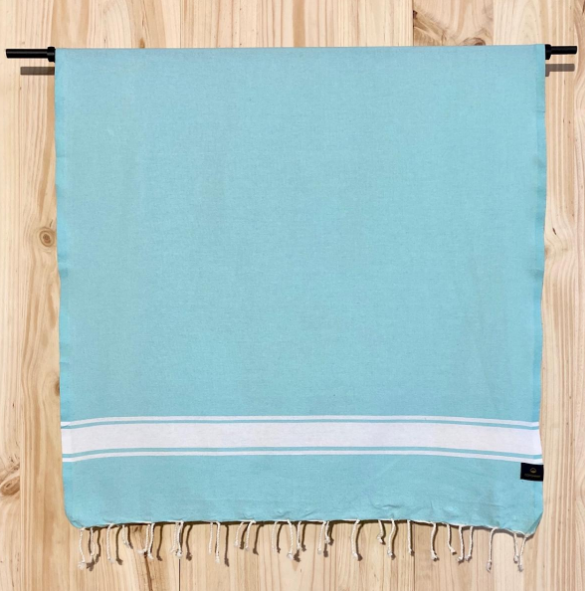 Aqua blue Flatweave Cotton Fouta Towel