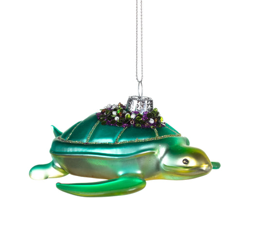 Green Sea Turtle Glass Hanging Decoration