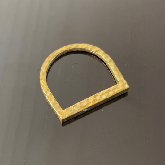 Irth Hammered Brass D-shaped Ring