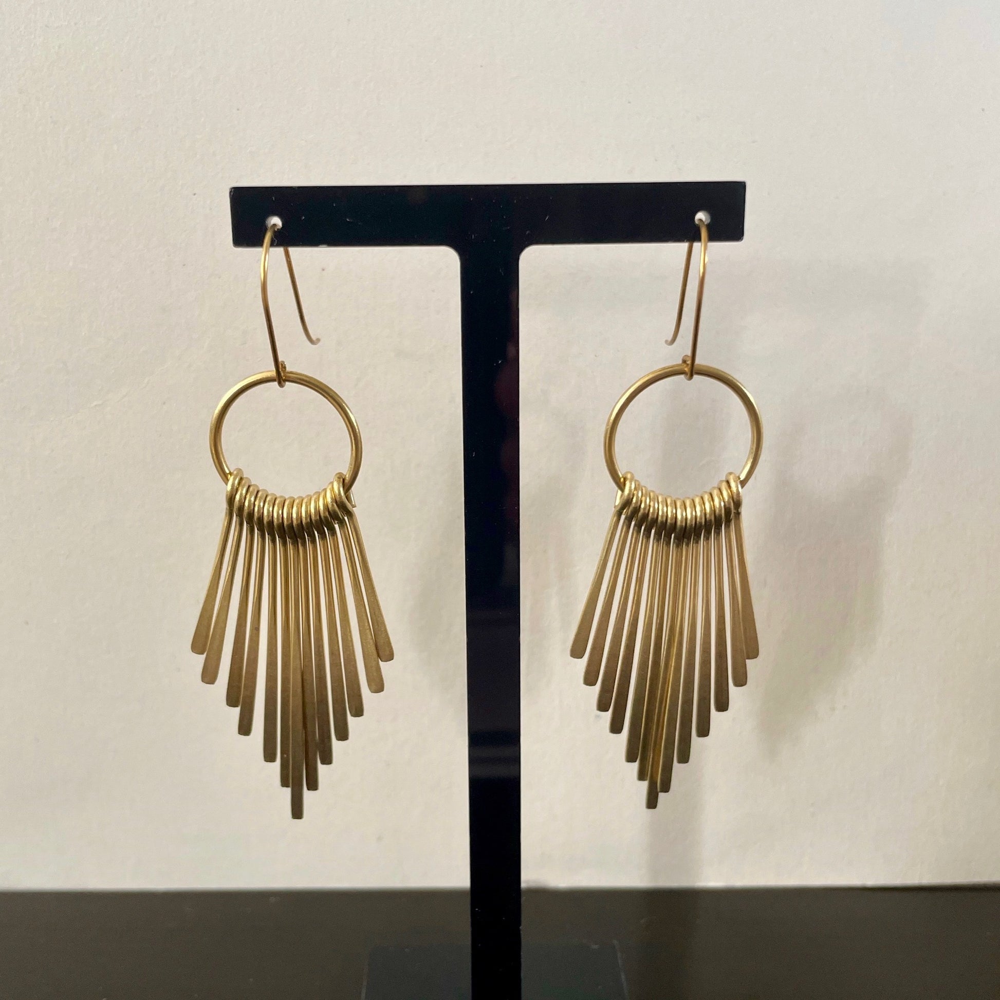 Irth Designs Brass Fringed Circle Earrings 2