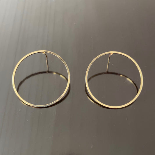 Irth Large Gold-plated Brass Circle Studs
