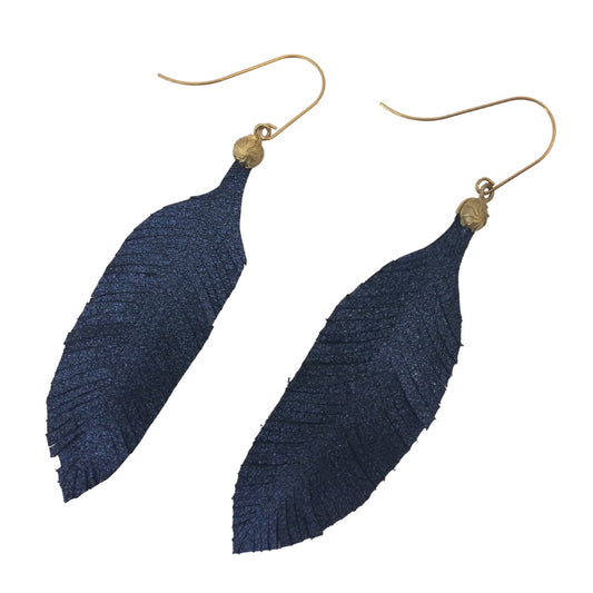 Irth Leather Feather Earrings