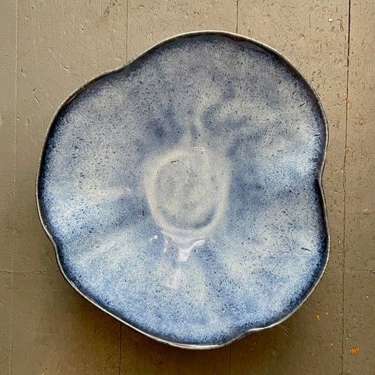 Blue Wave Large Stoneware Dish