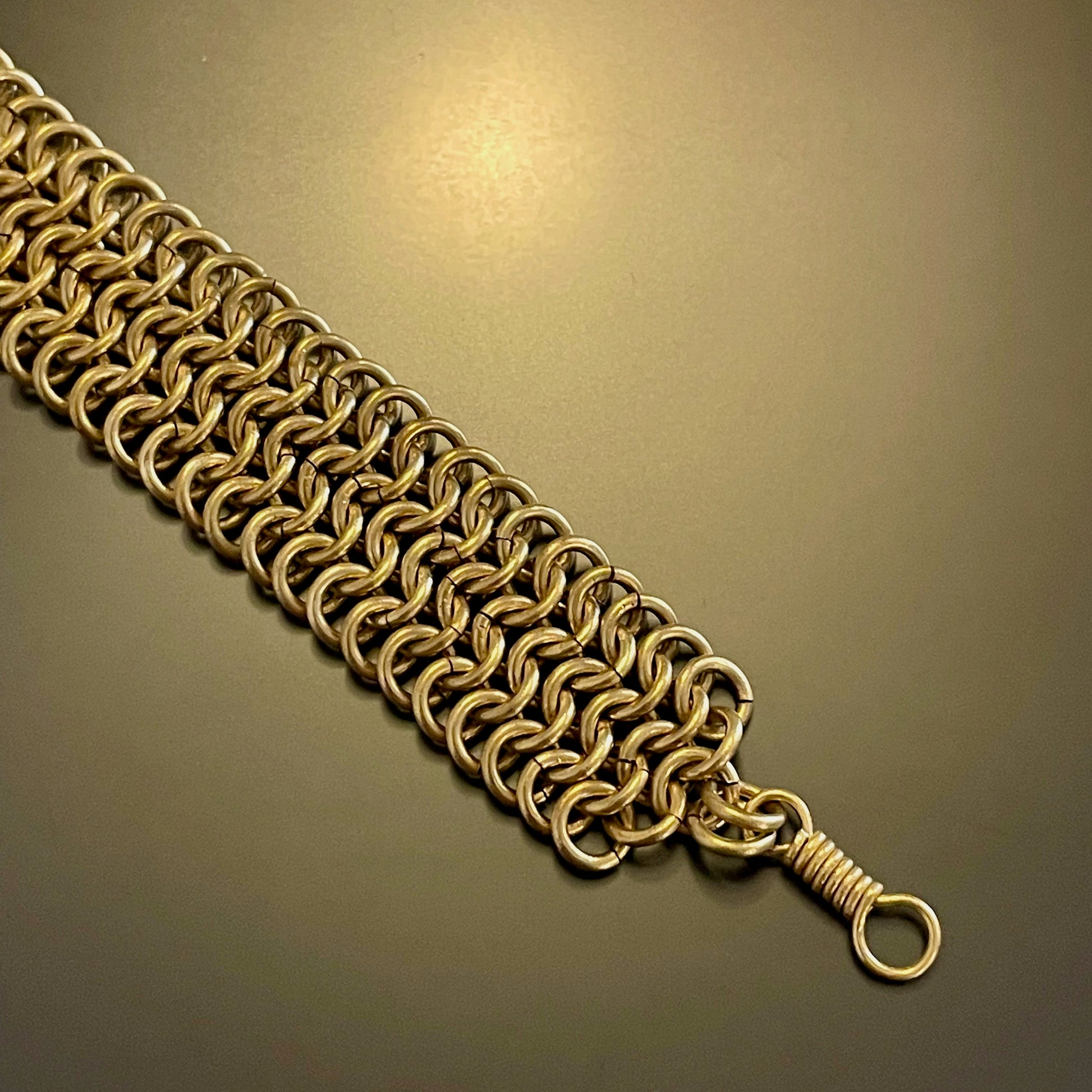 Samaka Flat Linked Brass Bracelet detail